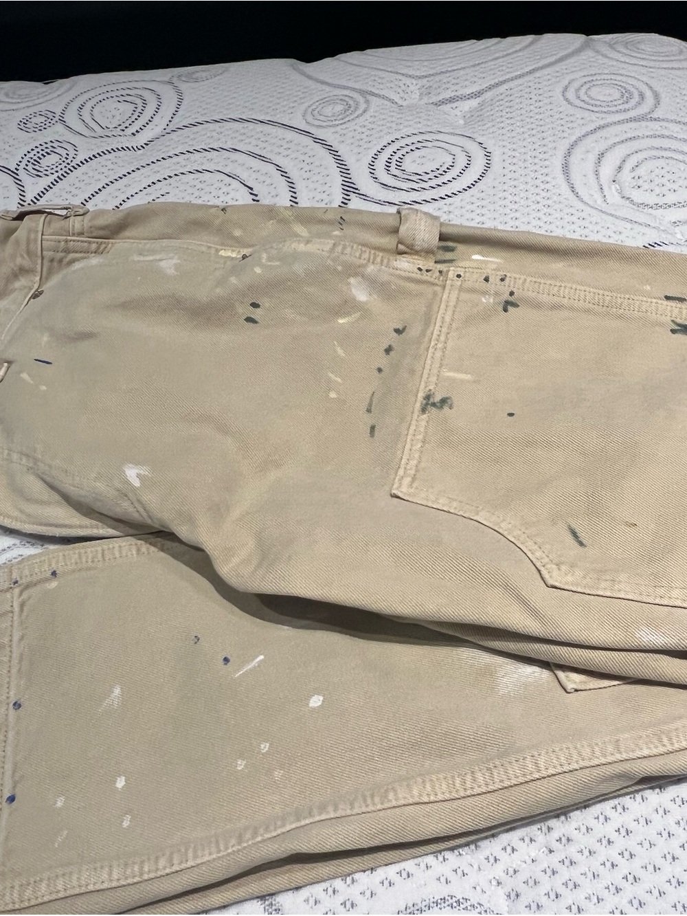 Abercrombie & Fitch Tan Paint-Splatter Chinos